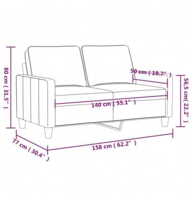  Dvivietė sofa, šviesiai pilkos spalvos, 140cm, audinys - Sofos, sofos-lovos - 8