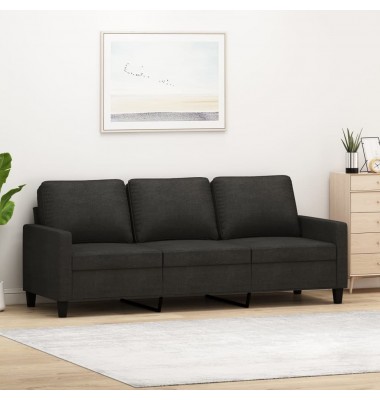  Trivietė sofa, juodos spalvos, 180cm, audinys - Sofos, sofos-lovos - 1