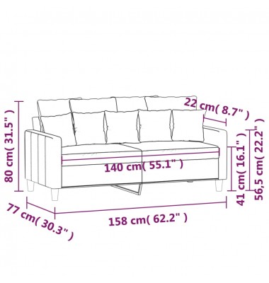  Dvivietė sofa, juodos spalvos, 140cm, aksomas - Sofos, sofos-lovos - 8