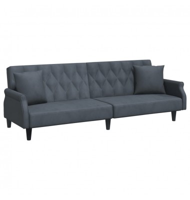  Sofa-lova su porankiais, tamsiai pilkos spalvos, aksomas - Sofos, sofos-lovos - 2