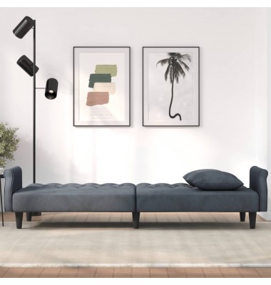  Sofa-lova su porankiais, tamsiai pilkos spalvos, aksomas - Sofos, sofos-lovos - 3