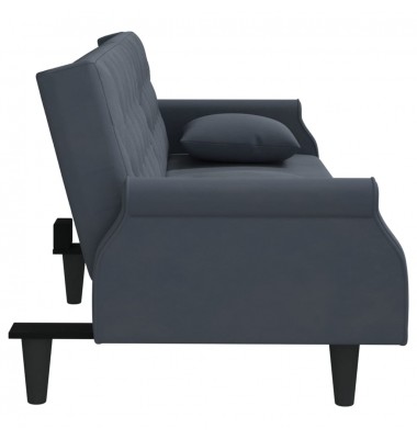  Sofa-lova su porankiais, tamsiai pilkos spalvos, aksomas - Sofos, sofos-lovos - 5