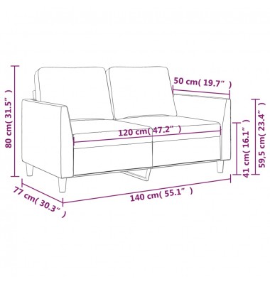  Dvivietė sofa, kreminės spalvos, 120cm, dirbtinė oda - Sofos, sofos-lovos - 8