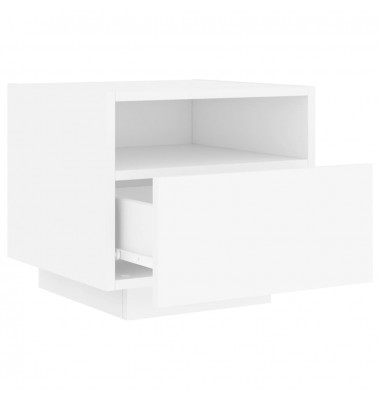  Naktinė spintelė su LED lemputėmis, balta, 40x39x37cm - Naktinės spintelės - 6