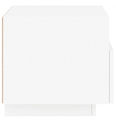  Naktinė spintelė su LED lemputėmis, balta, 40x39x37cm - Naktinės spintelės - 8