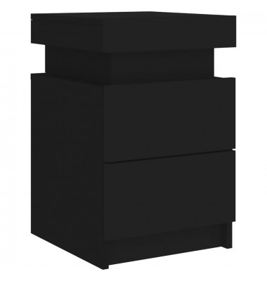  Naktinė spintelė su LED lemputėmis, juodos spalvos, 35x39x55cm - Naktinės spintelės - 6