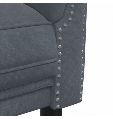  Trivietė sofa, tamsiai pilkos spalvos, aksomas - Sofos, sofos-lovos - 7
