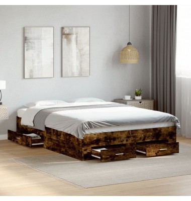  Lovos rėmas su stalčiais, dūminio ąžuolo, 120x200cm, mediena - Lovos - 1