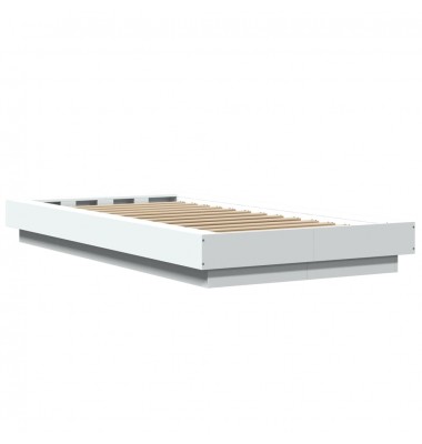  Lovos rėmas su LED, baltas, 100x200cm, apdirbta mediena - Lovos - 7