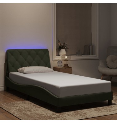  Lovos rėmas su LED, šviesiai pilkas, 100x200cm, aksomas - Lovos - 1