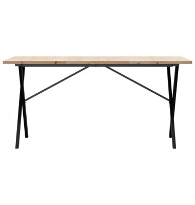  Valgomojo stalas, 160x80x75,5cm, pušis ir ketus, X formos rėmas - Stalai - 4