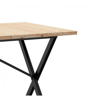  Valgomojo stalas, 160x80x75,5cm, pušis ir ketus, X formos rėmas - Stalai - 7