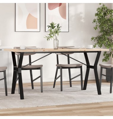  Valgomojo stalas, 140x80x75,5cm, pušis ir ketus, Y formos rėmas - Stalai - 1