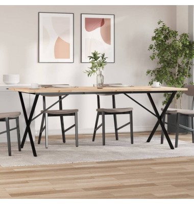  Valgomojo stalas, 200x100x75,5cm, pušis ir ketus, X formos - Stalai - 1