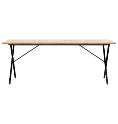  Valgomojo stalas, 200x100x75,5cm, pušis ir ketus, X formos - Stalai - 4