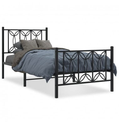  Lovos rėmas su galvūgaliu/kojūgaliu, juodas, 75x190cm, metalas - Lovos - 2