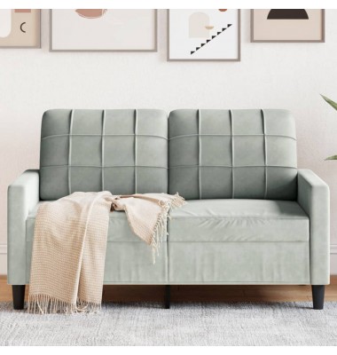  Dvivietė sofa, šviesiai pilkos spalvos, 120cm, aksomas - Sofos, sofos-lovos - 1