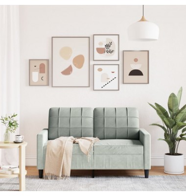  Dvivietė sofa, šviesiai pilkos spalvos, 120cm, aksomas - Sofos, sofos-lovos - 3