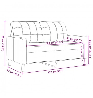  Dvivietė sofa, šviesiai pilkos spalvos, 120cm, aksomas - Sofos, sofos-lovos - 8