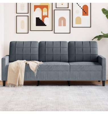  Trivietė sofa, tamsiai pilkos spalvos, 180cm, aksomas - Sofos, sofos-lovos - 1