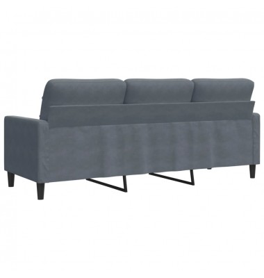  Trivietė sofa, tamsiai pilkos spalvos, 180cm, aksomas - Sofos, sofos-lovos - 6