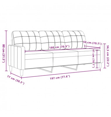  Trivietė sofa, tamsiai pilkos spalvos, 180cm, aksomas - Sofos, sofos-lovos - 8