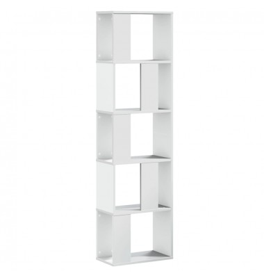  Knygų spinta, 5 aukštų, balta, 45x23,5x162,5cm, mediena - Pastatomos lentynos, spintelės - 2