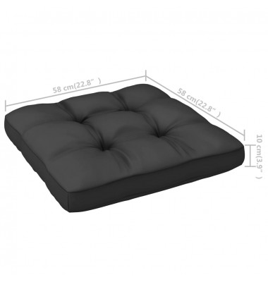  Sodo komplektas su pagalvėmis, 8 dalių, juodas, pušies masyvas - Lauko baldų komplektai - 11