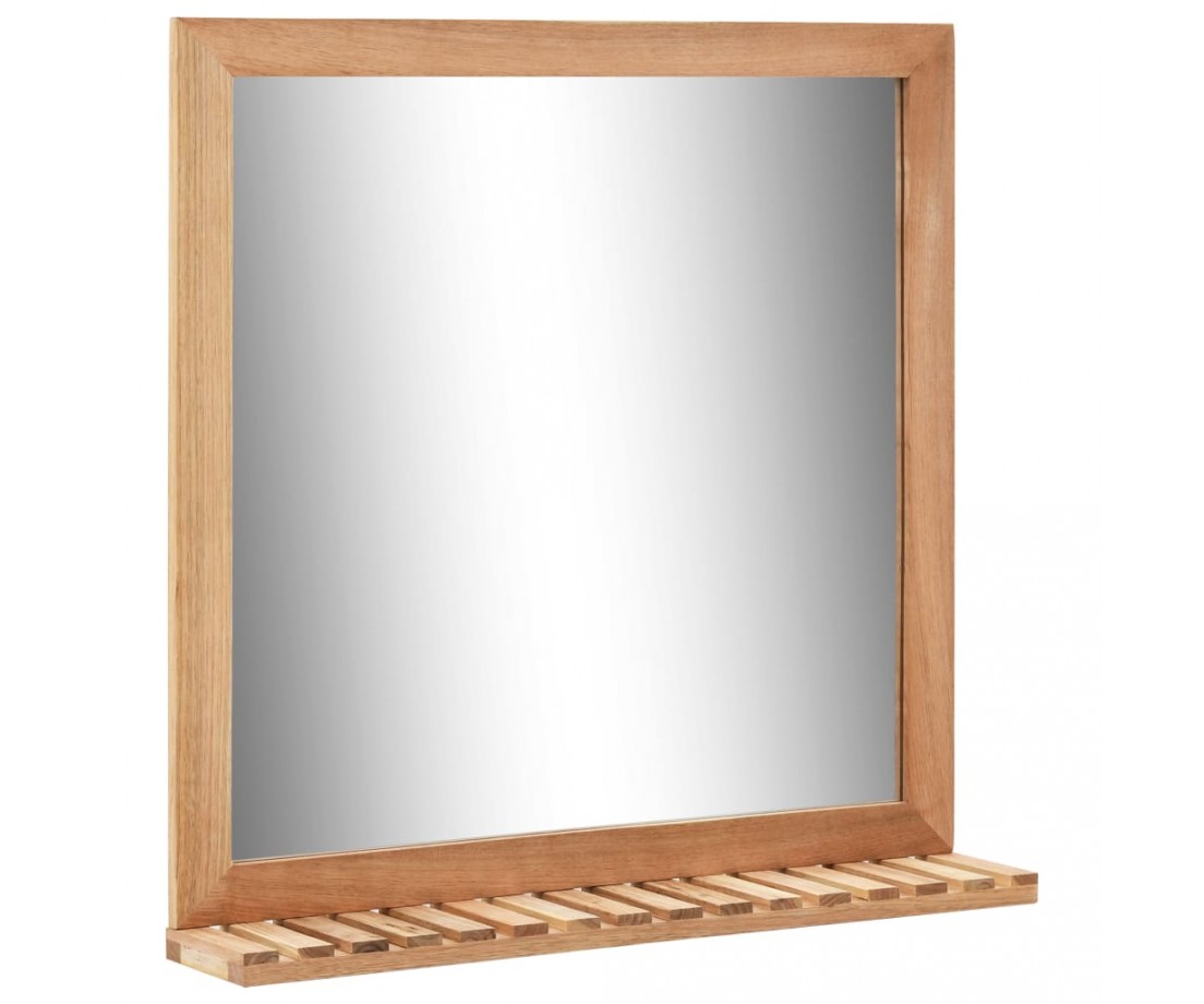 Praustuvo spintelė su veidrodžiu, riešutmedžio medienos masyv. - Vonios baldų komplektai - 6