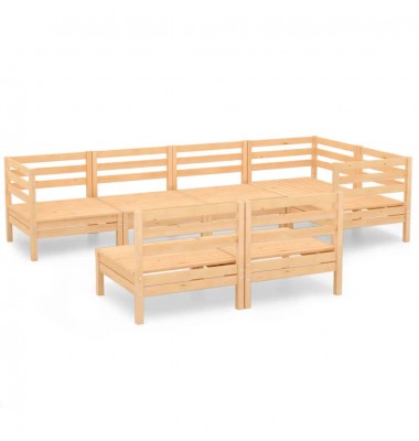  Sodo poilsio baldų komplektas, 7 dalių, pušies medienos masyvas - Lauko baldų komplektai - 2