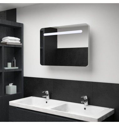  Veidrodinė vonios spintelė su LED apšvietimu, 80x9,5x55 cm   - Vonios spintelės, veidrodžiai - 1