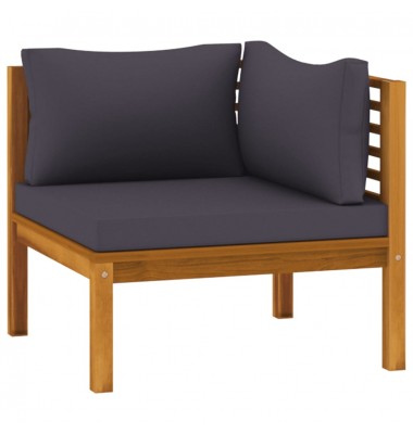 Dvivietė sodo sofa su pagalvėlėmis, akacijos medienos masyvas - Lauko baldų komplektai - 3