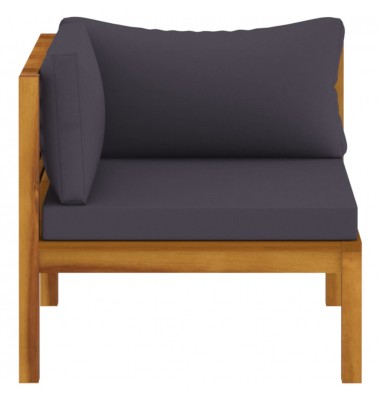 Dvivietė sodo sofa su pagalvėlėmis, akacijos medienos masyvas - Lauko baldų komplektai - 4