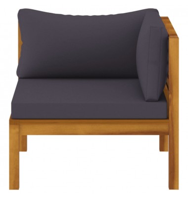 Dvivietė sodo sofa su pagalvėlėmis, akacijos medienos masyvas - Lauko baldų komplektai - 5