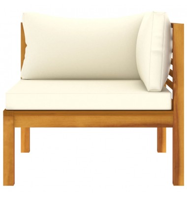 Dvivietė sodo sofa su kreminėmis pagalvėlėmis, akacijos masyvas - Lauko baldų komplektai - 5