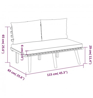  Sodo baldų komplektas su pagalvėmis, 5 dalių, akacijos masyvas - Lauko baldų komplektai - 11