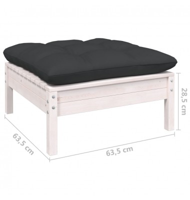  Sodo komplektas su pagalvėmis, 5 dalių, baltas, pušies mediena - Lauko baldų komplektai - 8