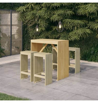  Sodo baro baldų komplektas, 5 dalių, impregnuota pušies mediena - Lauko baldų komplektai - 1