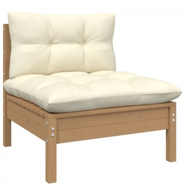  Sodo komplektas su pagalvėlėmis, 6 dalių, medaus rudas, pušis - Lauko baldų komplektai - 3