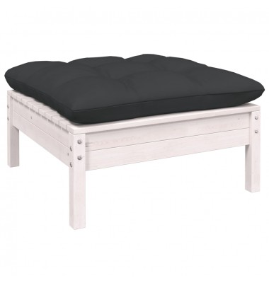  Sodo komplektas su pagalvėmis, 10 dalių, baltas, pušies mediena - Lauko baldų komplektai - 5
