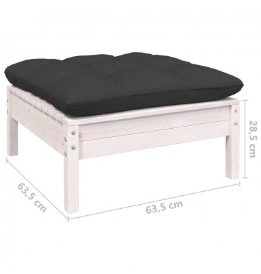  Sodo komplektas su pagalvėmis, 10 dalių, baltas, pušies mediena - Lauko baldų komplektai - 8