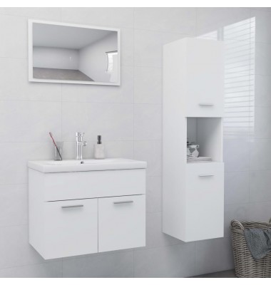  Vonios kambario baldų komplektas, baltos spalvos, MDP - Vonios baldų komplektai - 1
