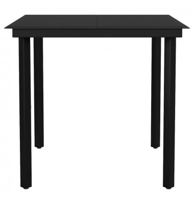  Sodo valgomojo baldų komplektas, 3 dalių, juodos spalvos - Lauko baldų komplektai - 6