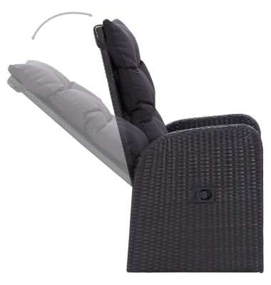  Sodo komplektas su pagalvėlėmis, 5 dalių, juodos spalvos - Lauko baldų komplektai - 7