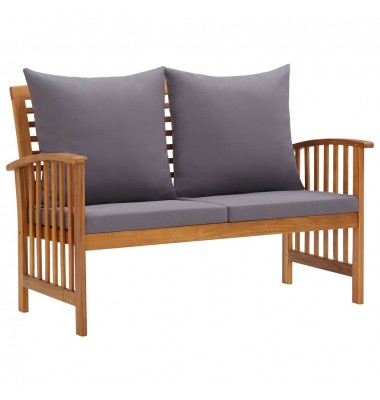  Sodo baldų komplektas su pagalvėmis, 2 dalių, akacijos masyvas - Lauko baldų komplektai - 4