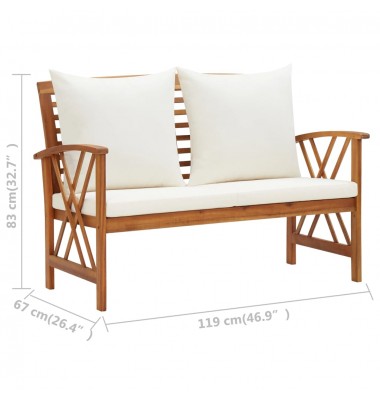  Sodo baldų komplektas su pagalvėmis, 2 dalių, akacijos masyvas - Lauko baldų komplektai - 9