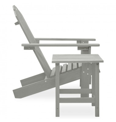 Sodo Adirondack kėdė su staliuku, pilka, eglės medienos masyvas - Lauko kėdės - 3
