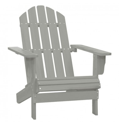 Sodo Adirondack kėdė su staliuku, pilka, eglės medienos masyvas - Lauko kėdės - 4