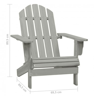 Sodo Adirondack kėdė su staliuku, pilka, eglės medienos masyvas - Lauko kėdės - 8