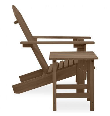 Sodo Adirondack kėdė su staliuku, rudos spalvos, eglės masyvas - Lauko kėdės - 3